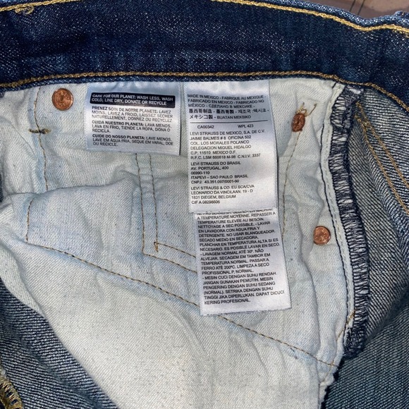 Levi's 501 Jeans Mens W40 L32 Dark Wash Denim Straight Leg Classic Fit - Picture 4 of 10